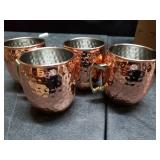 Bronze Colored Metal 4 Inch Cups, Set Of 4