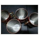 Bronze Colored Metal 4 Inch Cups, Set Of 4