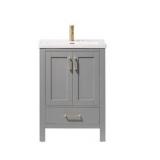 Gela 24-inch Grey Vanity White Ceramic Basin