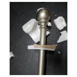 48" to 86" - Antique Pewter- Elrene Cordelia Adjustable Window Curtain Rod and Ball Shaped Finial, Set Of 1, Silver
