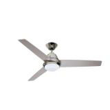 kathy ireland Geode 52 in. Integrated LED Indoor Polished Nickel Ceiling Fan with Light Kit and Wall Control
