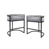 Modern Wide Bucket Upholstered Barstool (Set of 2) by Christopher Knight Home - Retail:$254.99