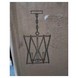 Set Of 2 Modern Geometric 4 Light Lantern Cage Chandelier