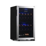 NewAirFreestanding 28Bottle Dual Zone CompressorWine Fridgein Stainless Steel Adjustable Racks & Exterior Digital Thermostat- Retail:$453.49