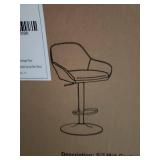 Grey- Glitzhome Mid-century Leatherette Adjustable Bar Stool (Set of 2)-