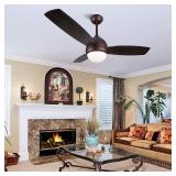 Taobitan Ceiling Fan, Brushed Nickel, 35W Motor
