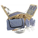 Classic Picnic Basket With Built In Dishware Set