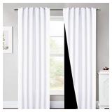 Nicetown 52"x84" White Blackout Curtain Panels, 52 Inches Wide Each