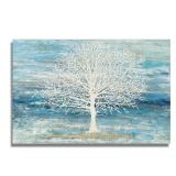 Snowy Tree Canvas Painting, 27.5x19.75 Inches
