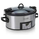 Crock Pot 6 Quart Slow Cooker With Timer Stainless Steel