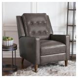 Abbyson Holloway Mid-century Top Grain Leather Pushback Recliner- Retail:$762.49