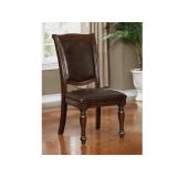 Copper Grove Madzharovo Formal Brown Cherry Faux Leather Dining Chair (Set of 2)- Retail:$279.99