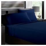 Luxury Egyptian Bedding 1200 Thread Count, Queen Size, Dark Blue