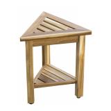 Corner EcoDecors EarthyTeak FlexiCorner Triangular Teak Modular Stool with Shelf in EarthyTeak Finish- Retail:$104.95