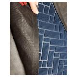 Blue Textured Rubber Entryway Rug, 17x29.5 Inches
