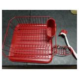 Rubbermaid 4 Piece Dish Drying Rack, Red