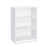 Furinno JAYA Simple Home 3-Tier Adjustable Shelf Bookcase, White