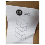 Mdesign Vertical Dresser Storage Tower - Sturdy Steel Frame, Wood Top, Easy Pull