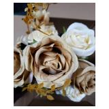 Tan Rose Bouquet, Rosa Indica displayed with lavender