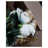 Tan Rose Bouquet, Rosa Indica displayed with lavender