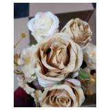 Tan Rose Bouquet, Rosa Indica displayed with lavender
