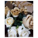 Tan Rose Bouquet, Rosa Indica displayed with Lavender