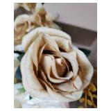 Tan Rose Bouquet, Rosa Indica displayed with Lavender