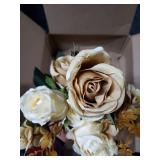 Tan Rose Bouquet, Rosa Indica Displayed with Lavender
