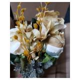 Tan Rose Bouquet, Rosa Indica Displayed with Lavender