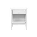 Adeptus Solid Wood Easy Pieces Single Drawer End Table/Nightstand w/Cubby - White