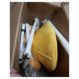 Art Leon Modern 37.99 in. Height Yellow Velvet Round Swivel Bar Stools with 4-Metal Foots and Low Back (Set of 2)