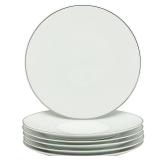10 Strawberry Street Coupe Silver Line Dinner Plate, Set of 6- Large And 12 Small Plates