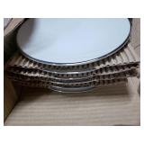 10 Strawberry Street Coupe Silver Line Dinner Plate, Set of 6- Large And 12 Small Plates