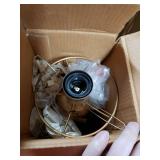 19 in. Metal Table Lamp Antique Brass with Glass Shade- Retail:$85.99