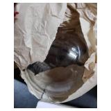 19 in. Metal Table Lamp Antique Brass with Glass Shade- Retail:$85.99