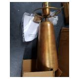 19 in. Metal Table Lamp Antique Brass with Glass Shade- Retail:$85.99