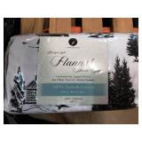 Great Bay Home Lodge Printed 100% Turkish Cotton Flannel Sheet Set, Full