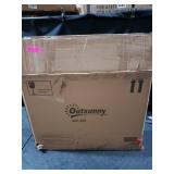 Outsunny Single Glider Patio Swing Rocking Chair with Breathable Mesh, Smooth Arms for Backyard, Garden, Lawn, Grey- Retail:$129.99