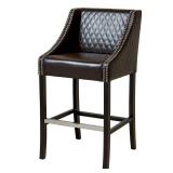 Milano 28-inch Brown Quilted Bonded Leather Barstool by Christopher Knight Home- Retail:$291.49