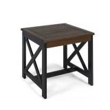 Shammai Square Farmhouse Acacia Wood End Table by Christopher Knight Home - 19.75"D x 19.75"W x 18.75"H- Retail:$95.49