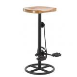 Brown Iron Industrial Bar Stool With Peddles- Retail:$163.99