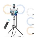 12" Dual Ring Light With Tripod Stand