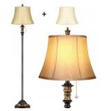 Standing House Lamp, Gold And Milky White