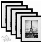 UPSimples Black Picture Frame, White Matte, 16"x20"