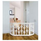 White Floral Pet Gate 47"