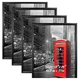 Framania Black Beveled Poster Frame, 18"x24", set of 4
