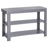 Songmics Gray Bamboo Shoe Organizer