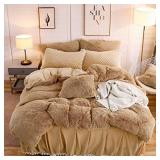 Liferevo Queen Size Fuzzy Blanket, Tan