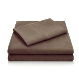 3 PC TWIN SHEET SET MICROFIBER SOLID CHOCOLATE -SERIES 1400-