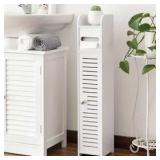 Stand Up Bathroom Storage Cabinet, White